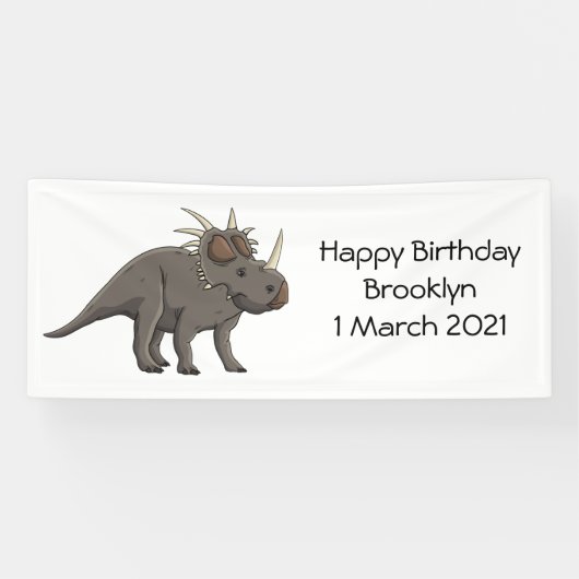Styracosaurus cartoon illustratie spandoek (Horizontaal)