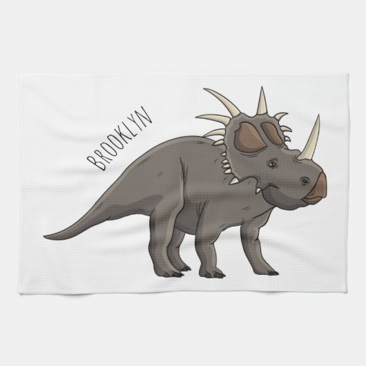 Styracosaurus cartoon illustratie theedoek (Horizontaal)