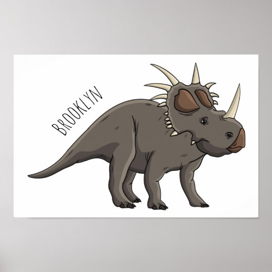 Styracosaurus cartoontillustratie poster (Voorkant)