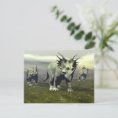 Styracosaurus dinosaurus - 3D rendering Briefkaart (Staand voorkant)