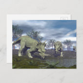 Styracosaurus dinosaurus die naar water gaat - 3D  Briefkaart (Voorkant / Achterkant)