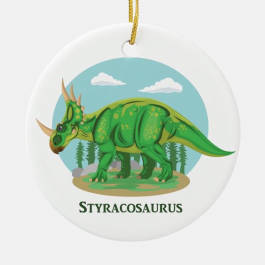 Styracosaurus Keramisch Ornament (Voorkant)