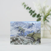 Styracosaurus nabij water- 3D rendering Briefkaart (Staand voorkant)