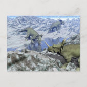 Styracosaurus nabij water- 3D rendering Briefkaart (Voorkant)