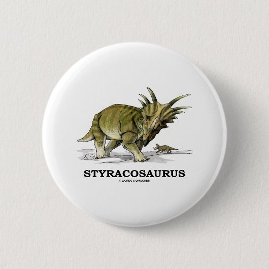 Styracosaurus Ronde Button 5,7 Cm (Voorkant)