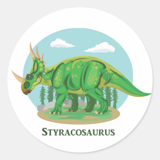 Styracosaurus Ronde Sticker (Voorkant)