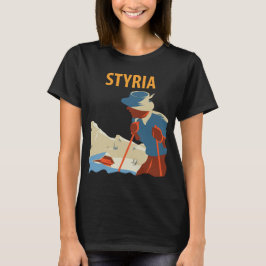 Styria Oostenrijk Berg Zon Retro Reis T-Shirt