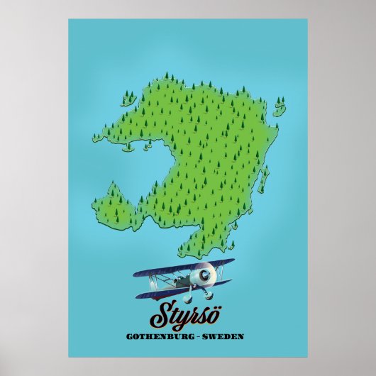 Styrsö Göteborg Zweden kaart Poster (Voorkant)