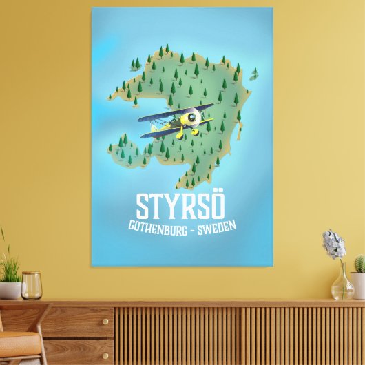 Styrsö, zweden reisposter. canvas afdruk (Insitu (Woonkamer))