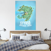 Styrsö, zweden reisposter. canvas afdruk (Insitu (Slaapkamer))