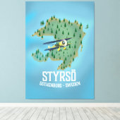 Styrsö, zweden reisposter. canvas afdruk (Insitu (Houten vloer))