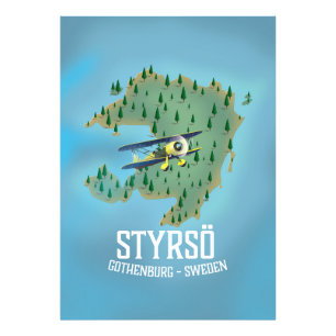 Styrsö, zweden reisposter. foto afdruk