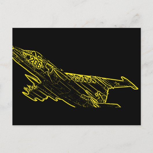 SU 25 Grach Sovjet Frogfoot Plane Schets Briefkaart (Voorkant)