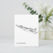 SU 25 Grach Sovjet Frogfoot Plane Schets Briefkaart (Staand voorkant)