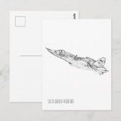SU 25 Grach Sovjet Frogfoot Plane Schets Briefkaart (Voorkant / Achterkant)