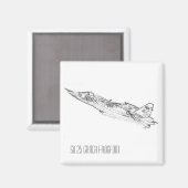 SU 25 Grach Sovjet Frogfoot Plane Schets Magneet (Voorkant / Achterkant)