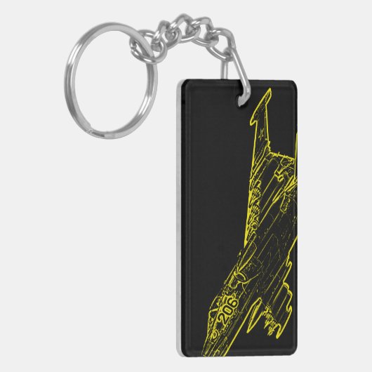 SU 25 Grach Sovjet Frogfoot Plane Schets Sleutelhanger (Voorkant Links)