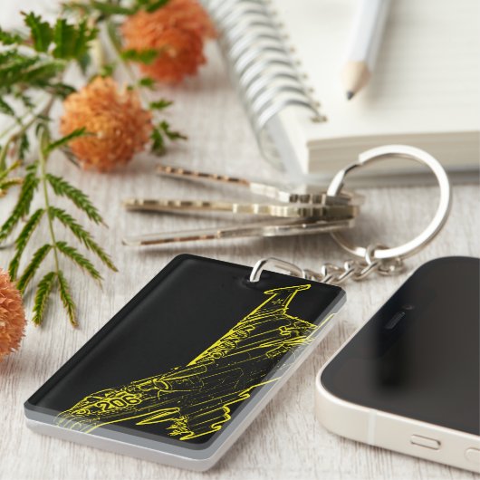 SU 25 Grach Sovjet Frogfoot Plane Schets Sleutelhanger (Voorkant Rechts)