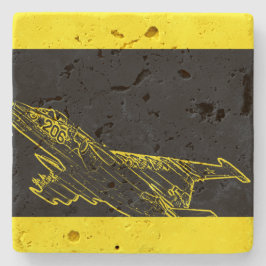 SU 25 Grach Sovjet Frogfoot Plane Schets Stenen Onderzetter