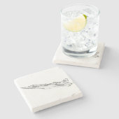 SU 25 Grach Sovjet Frogfoot Plane Schets Stenen Onderzetter (Zijkant)