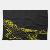 SU 25 Grach Sovjet Frogfoot Plane Schets Theedoek (Horizontaal)