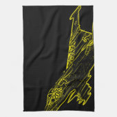 SU 25 Grach Sovjet Frogfoot Plane Schets Theedoek (Verticaal)