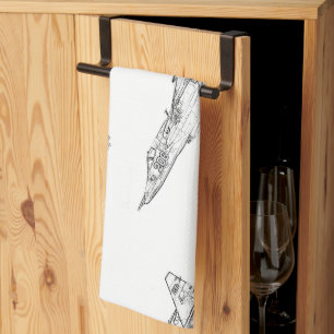 SU 25 Grach Sovjet Frogfoot Plane Schets Theedoek