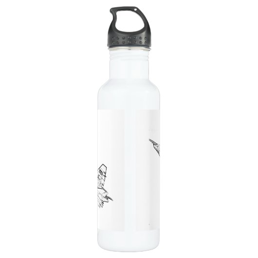 SU 25 Grach Sovjet Frogfoot Plane Schets Waterfles (Achterkant)