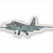 Su-25 Russisch Jet Vliegtuig Sticker (Voorkant)