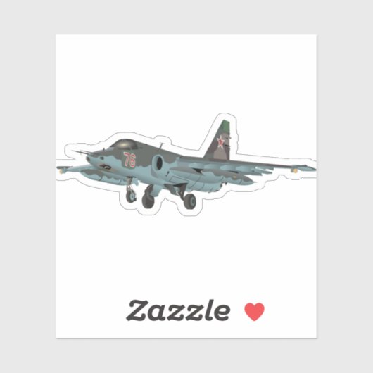 Su-25 Russisch Jet Vliegtuig Sticker (Vel)