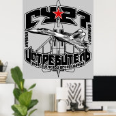Su-27(С у-27) Sjabloon WT Poster (Thuiskantoor)