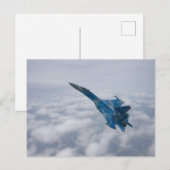SU-27 flenker boven de wolken Briefkaart (Voorkant / Achterkant)
