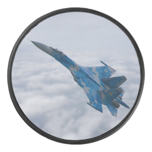 SU-27 flenker boven de wolken Hockey Puck (Voorkant)