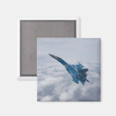 SU-27 flenker boven de wolken Magneet (Voorkant / Achterkant)