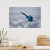 SU-27 flenker boven de wolken Poster (Keuken)