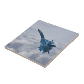 SU-27 flenker boven de wolken Tegeltje (Zijkant)