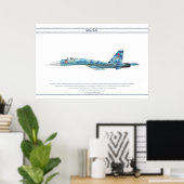 Su-27 Rusland 3 Poster (Thuiskantoor)