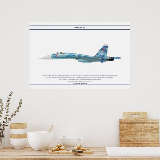 Su-27 Rusland 3 Poster (Keuken)