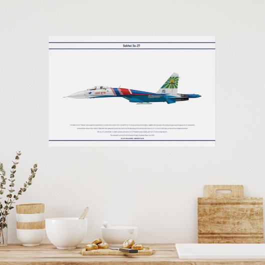 Su-27 Rusland 4 Poster (Keuken)