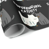 Su-purr-natuurlijke activiteit Funny Cat Pun Dark  Cadeaupapier (Rol Hoek)