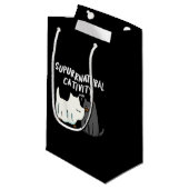 Su-purr-natuurlijke activiteit Funny Cat Pun Dark  Klein Cadeauzakje (Voorkant Gekanteld)