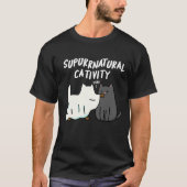 Su-purr-natuurlijke activiteit Funny Cat Pun Dark  T-shirt (Voorkant)