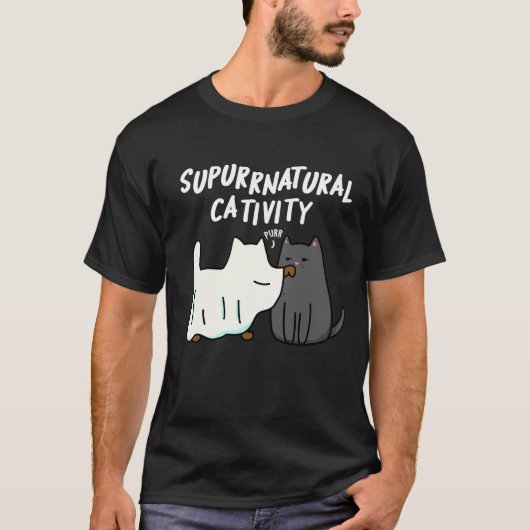 Su-purr-natuurlijke activiteit Funny Cat Pun Dark T-shirt (Voorkant)