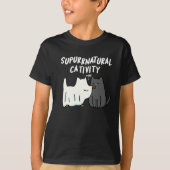 Su-purr-natuurlijke activiteit Funny Cat Pun Dark  T-shirt (Voorkant)