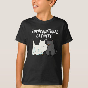 Su-purr-natuurlijke activiteit Funny Cat Pun Dark T-shirt