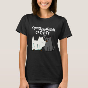 Su-purr-natuurlijke activiteit Funny Cat Pun donke T-shirt