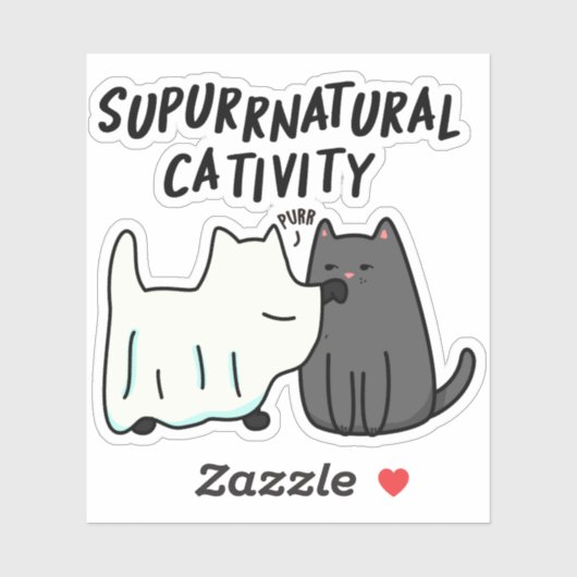 Su-purr-natuurlijke activiteit Funny Cat Pun Sticker (Vel)