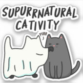 Su-purr-natuurlijke activiteit Funny Cat Pun Sticker (Voorkant)