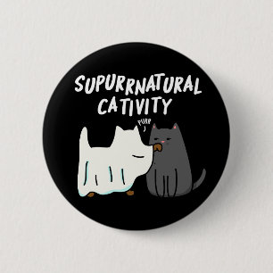 Su-purr-natuurlijke activiteit Grappige kat woords Ronde Button 5,7 Cm