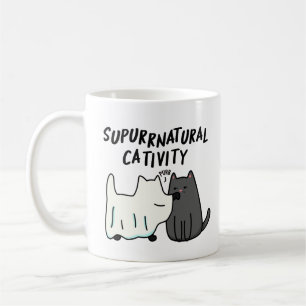Su-purr-natuurlijke activiteit Grappige katten gra Koffiemok
